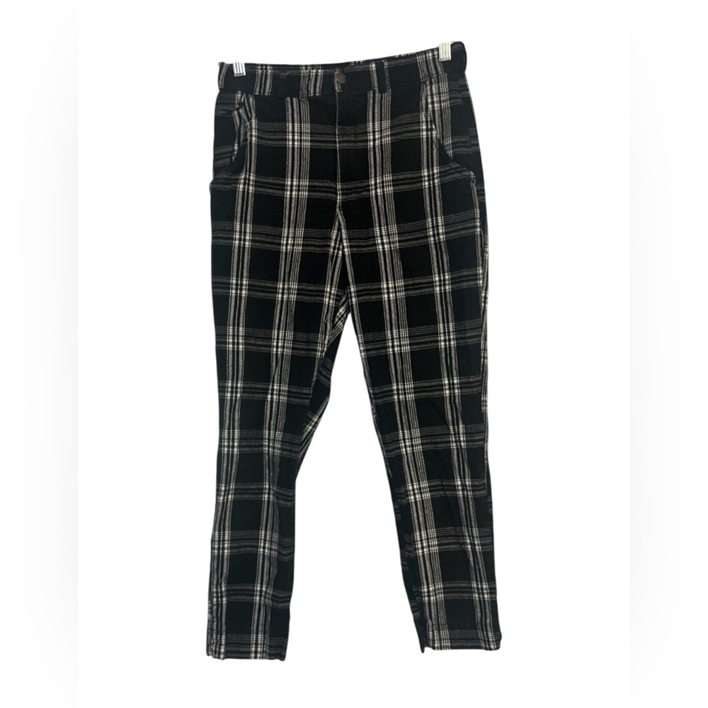 Hollister Black & White Plaid Pants Stretch Women's Size M (686)